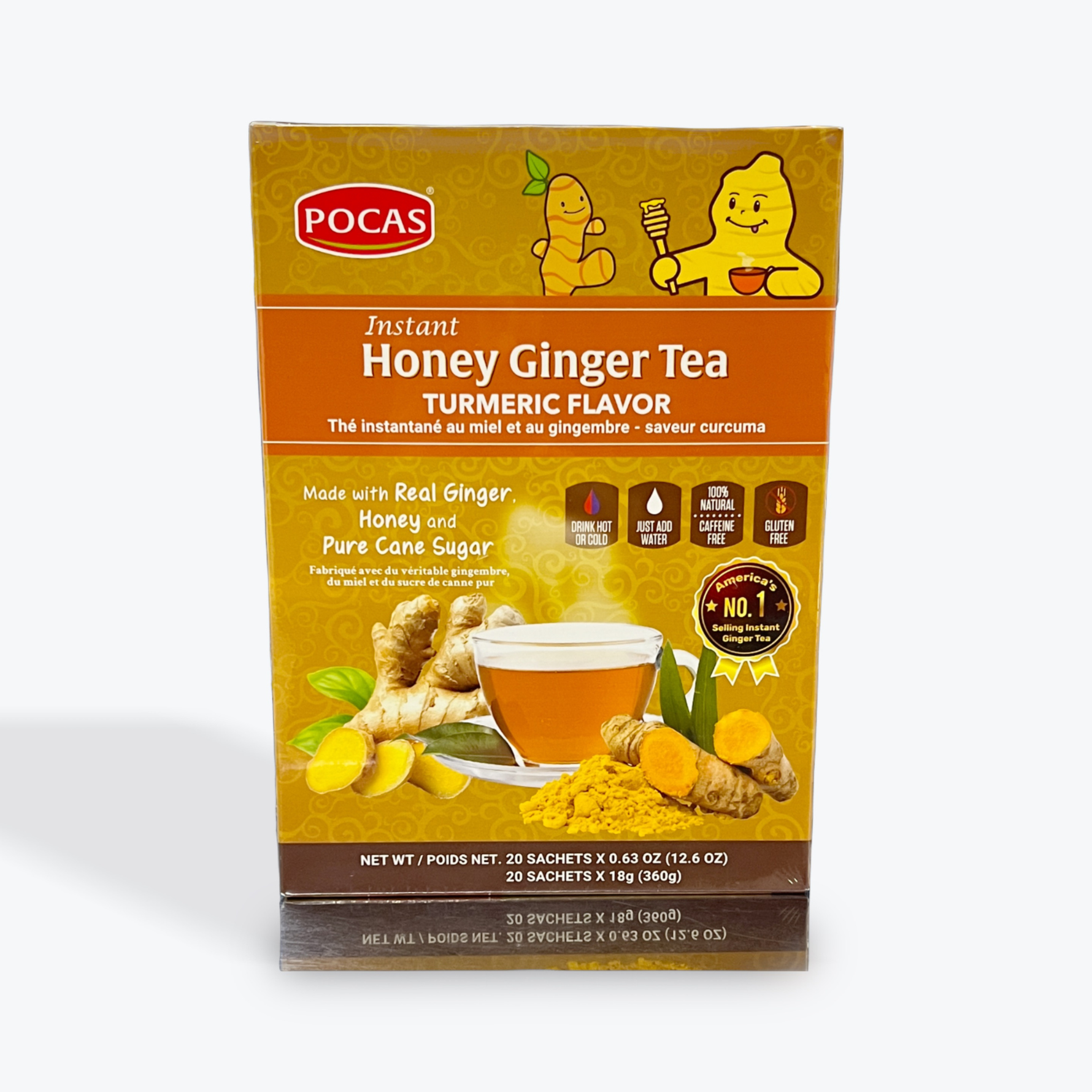 Pocas Honey Ginger Turmeric Tea 12.6oz.