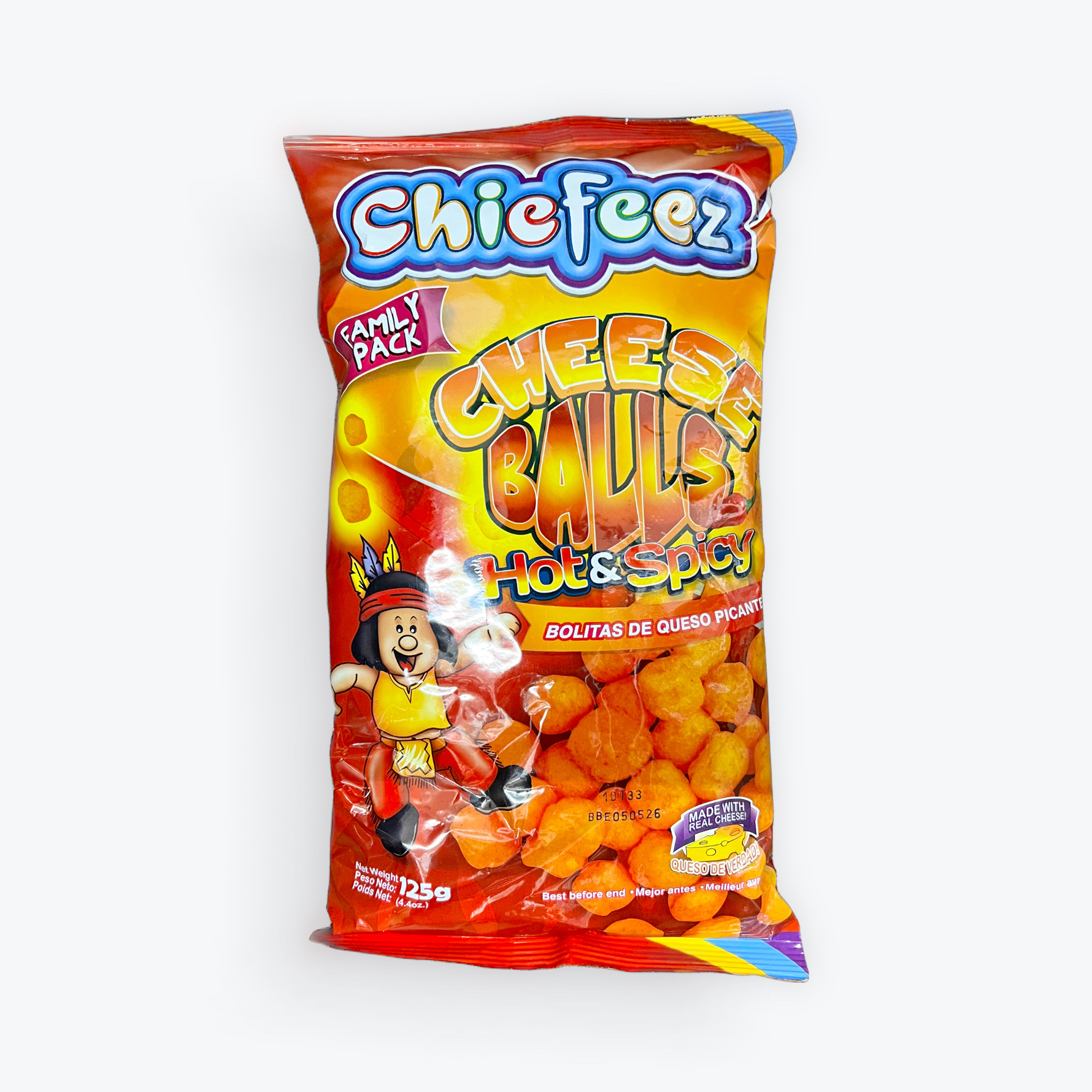 Chiefeez Cheese Balls Hot & Spicy 125g.