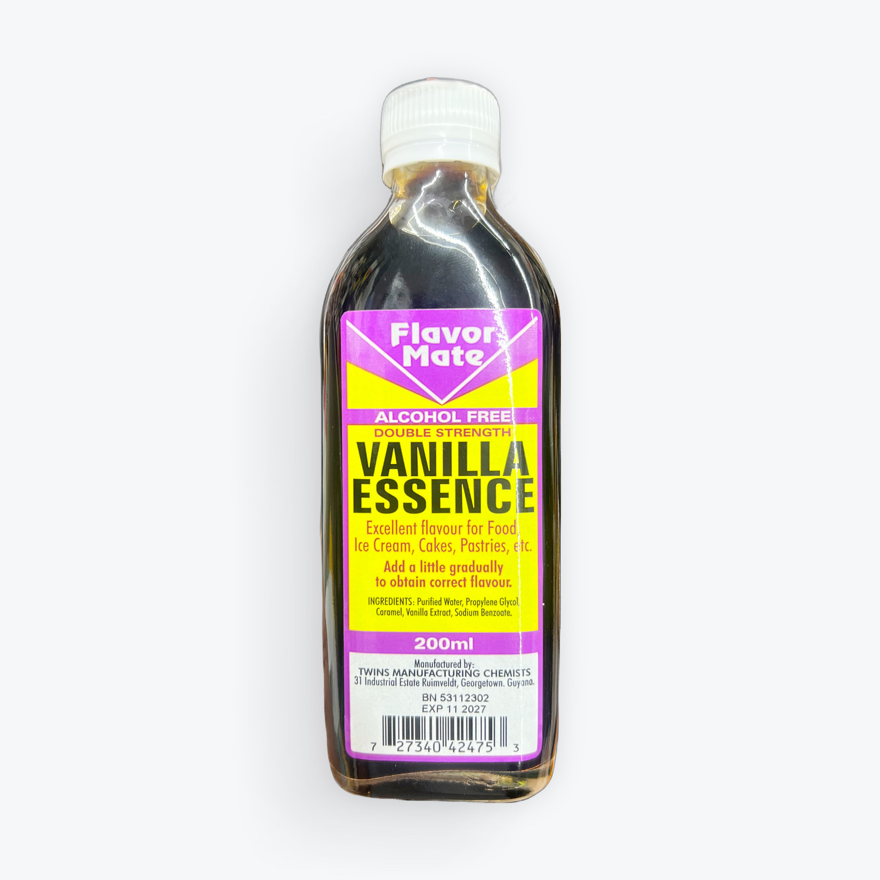 Flavor Mate Alcohol Free Double Strength Vanilla Essence 200mL.