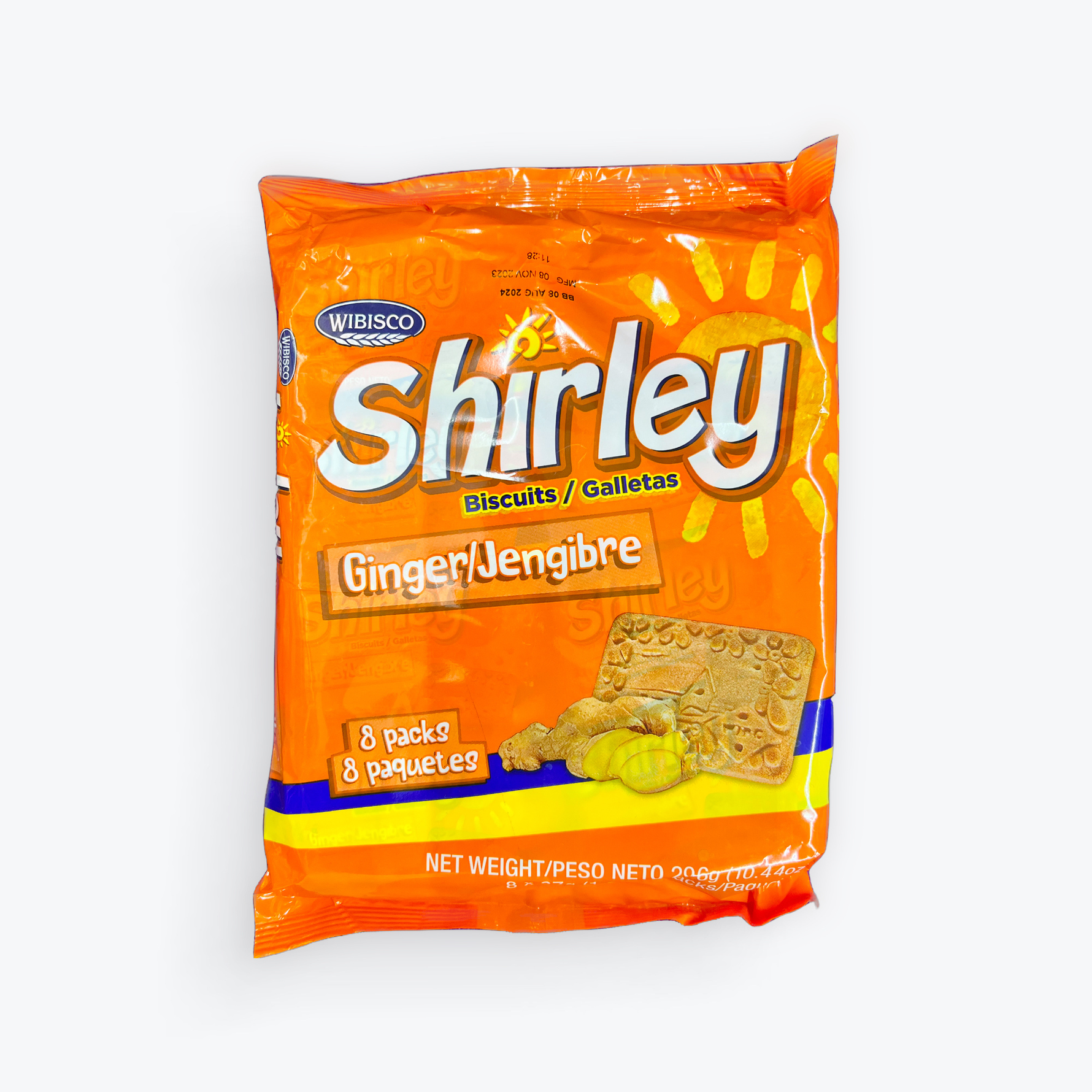 Shirley Biscuits Ginger 8x37g.