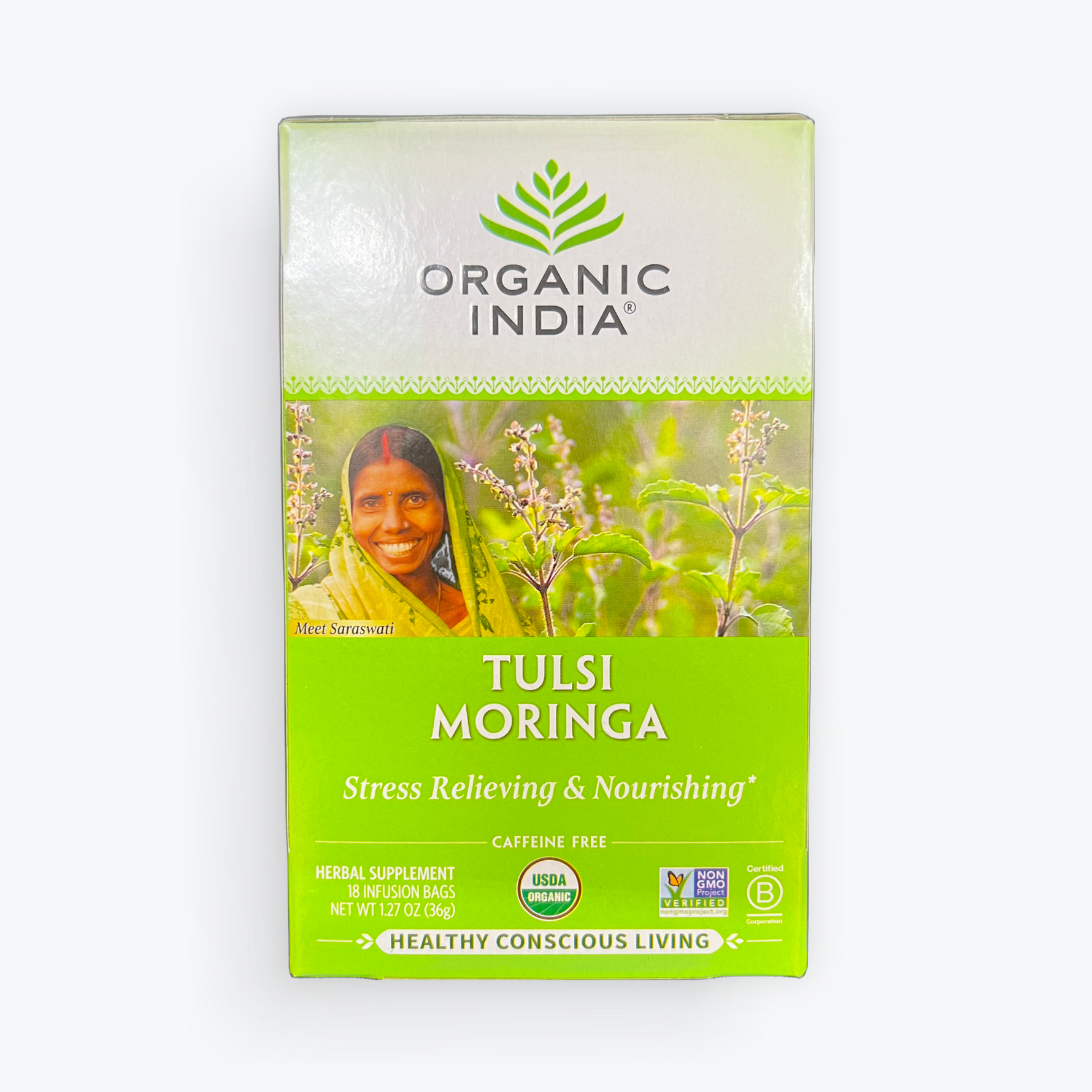 Organic India Tulsi Moringa Tea 1.27oz.