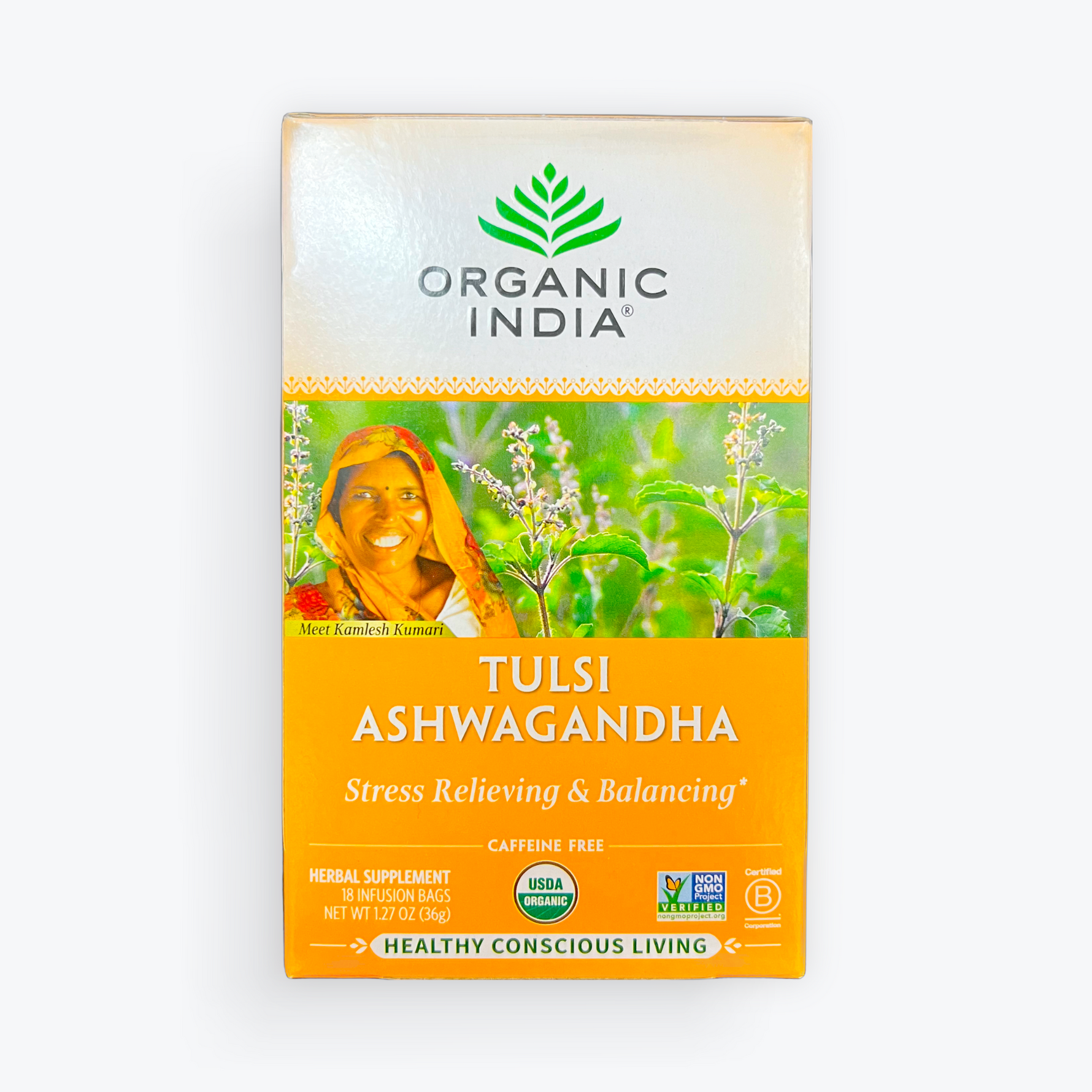 Organic India Tulsi Ashwagandha Tea 1.27oz.