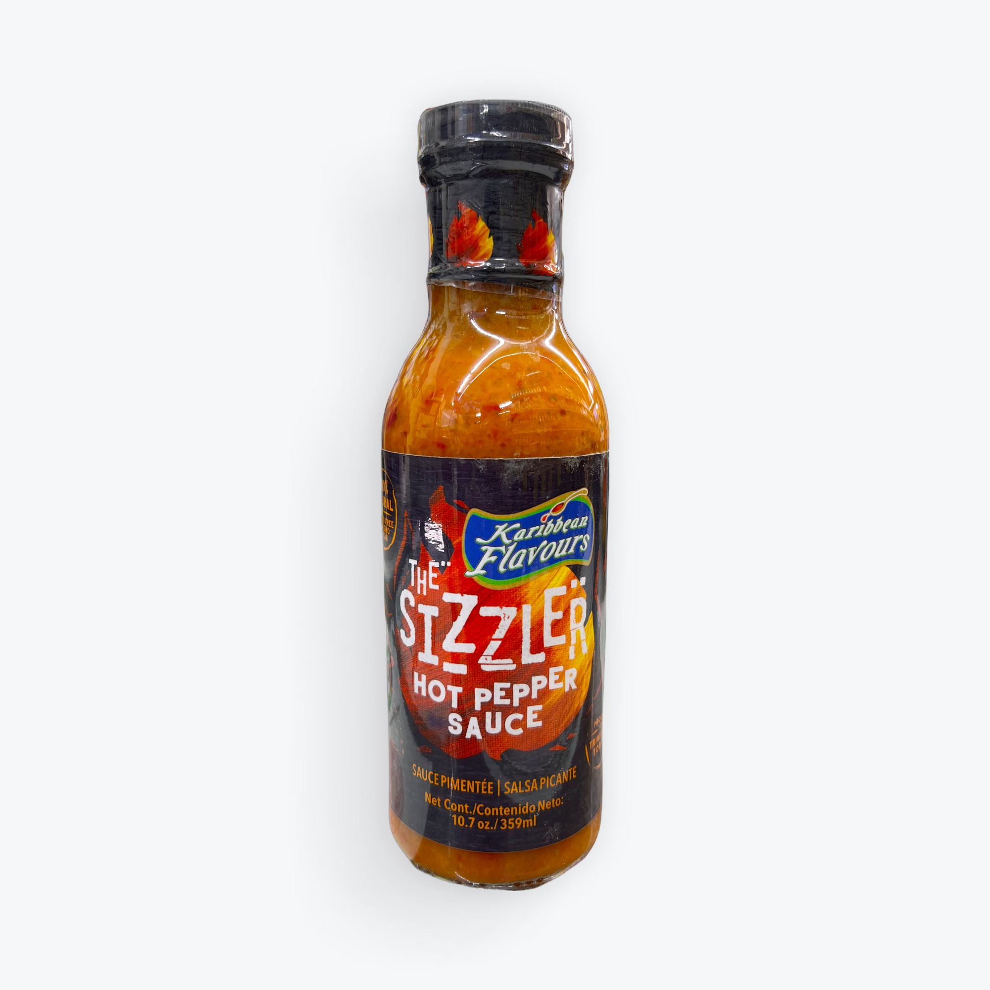 Karibbean Flavours The Sizzler Hot Pepper Sauce 10.7oz.