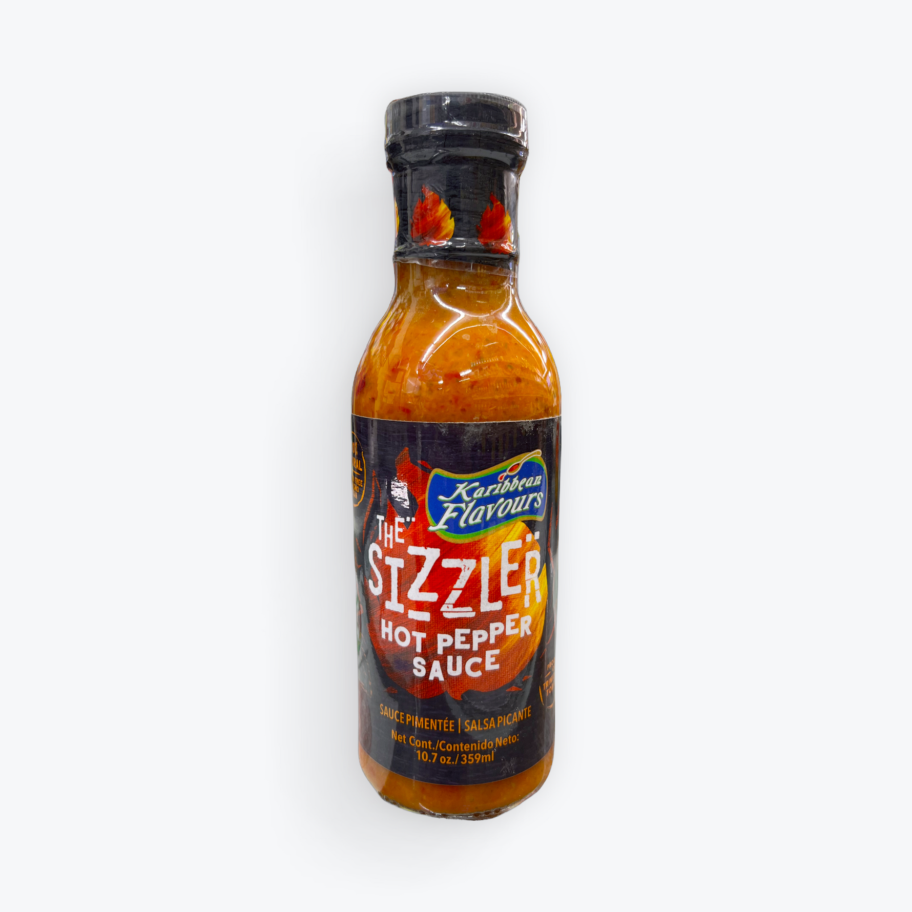 Karibbean Flavours The Sizzler Hot Pepper Sauce 10.7oz.