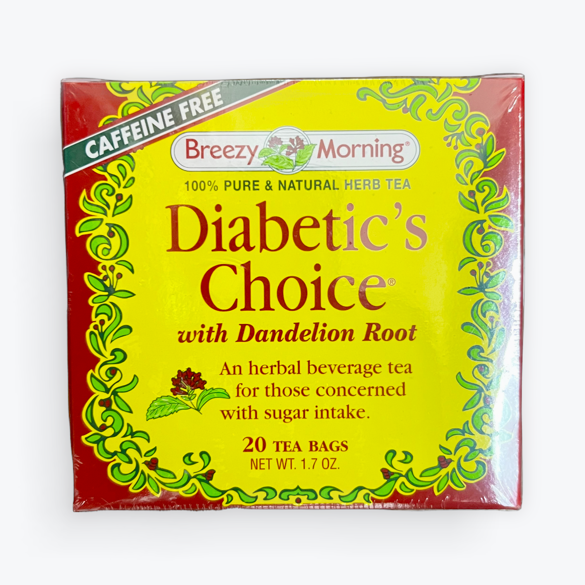 Breezy Morning Diabetic’s Choice with Dandelion Root 20 Bags 1.7oz.