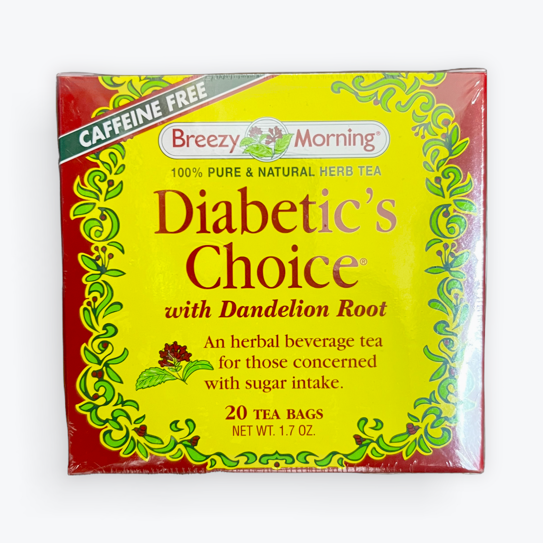Breezy Morning Diabetic’s Choice with Dandelion Root 20 Bags 1.7oz.